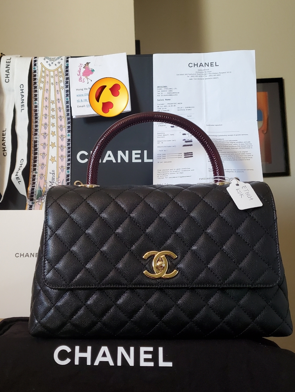 Chanel Coco Handle Black caviar Gold Hw